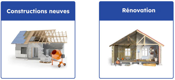 Deux photos miniatures de maisons en construction